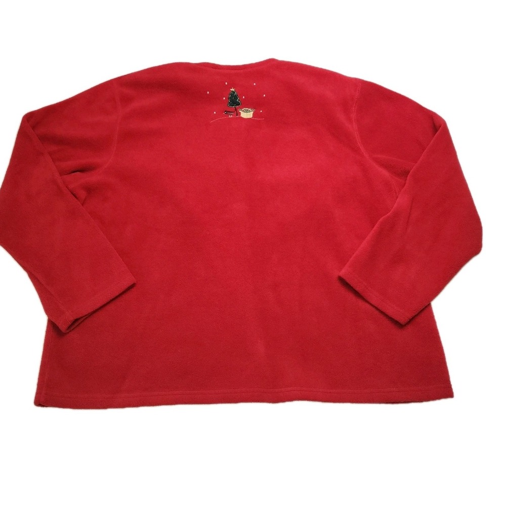 Premier International Red Fleece Cardigan Snowman Snowflake Buttons Women's 3XL - Picture 6 of 7